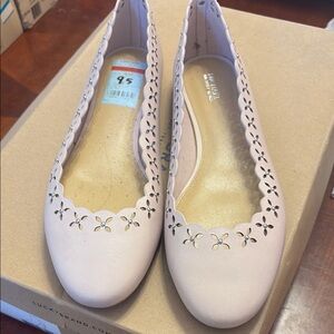 Michael Kors Beige Perforated Flat Shoes